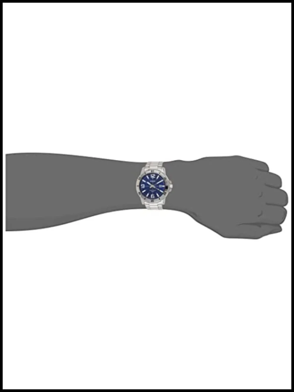 Men's Diver Style Stainless Steel Watch 50M Water Resistant Analog Date